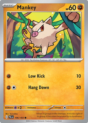 0106 Mankey Common Paldea Evolved