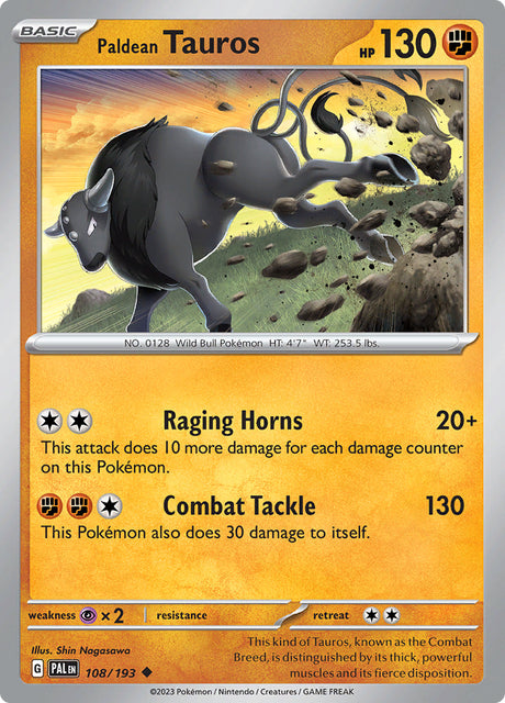 Pokemon Paldea Evolved Paldean Tauros #108