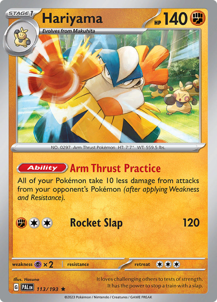 0113 Hariyama Rare Paldea Evolved