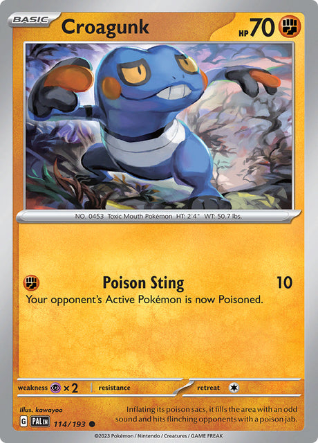 Pokemon Paldea Evolved Croagunk #114