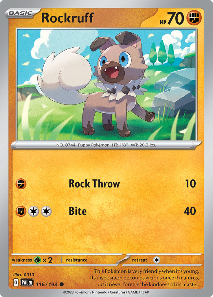0116 Rockruff Common Paldea Evolved