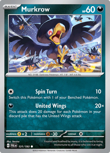 Pokemon Paldea Evolved Murkrow #131