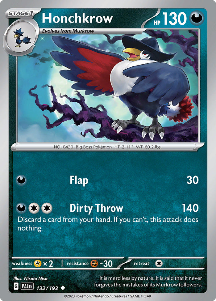 0132 Honchkrow Uncommon Paldea Evolved