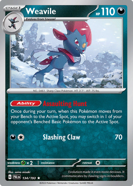 Pokemon Paldea Evolved Weavile [Holo] #134