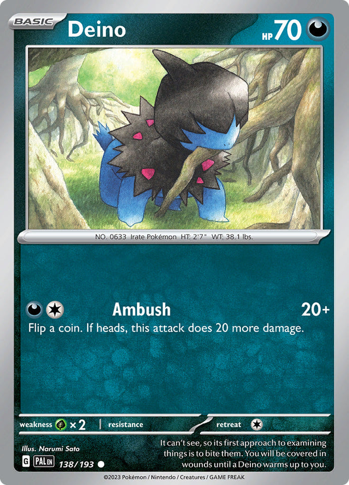 0138 Deino Common Paldea Evolved