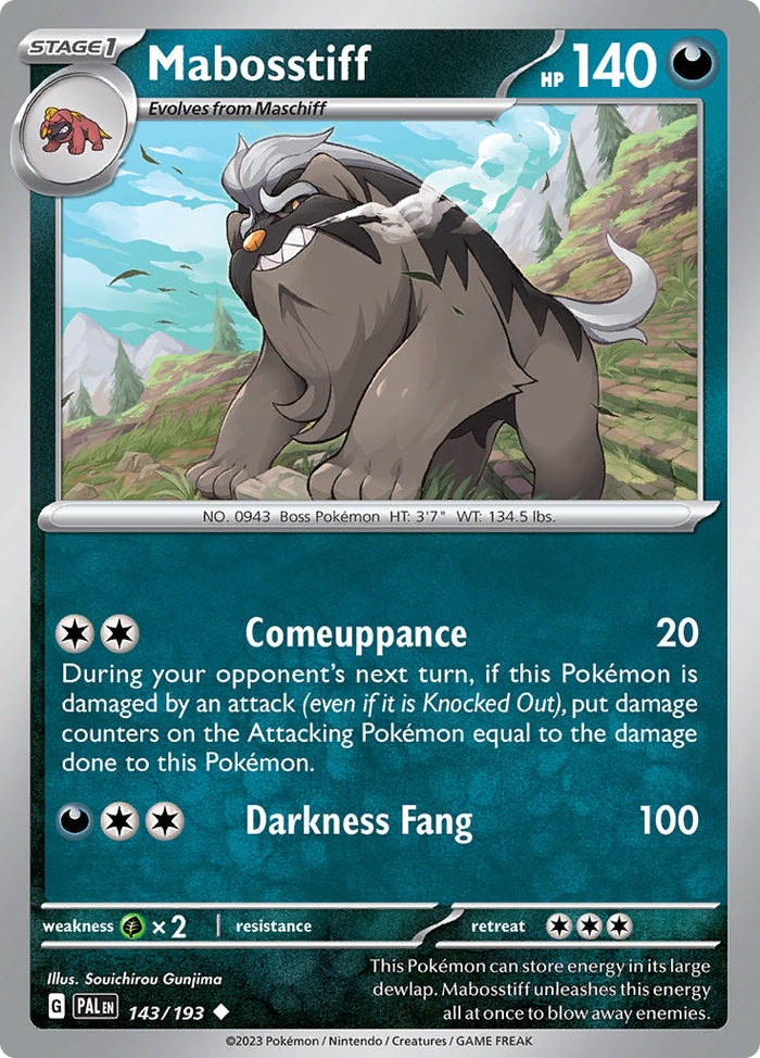 0143 Mabosstiff Uncommon Paldea Evolved