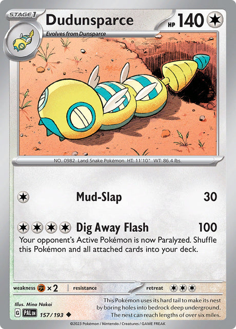 Pokemon Paldea Evolved Dudunsparce #157