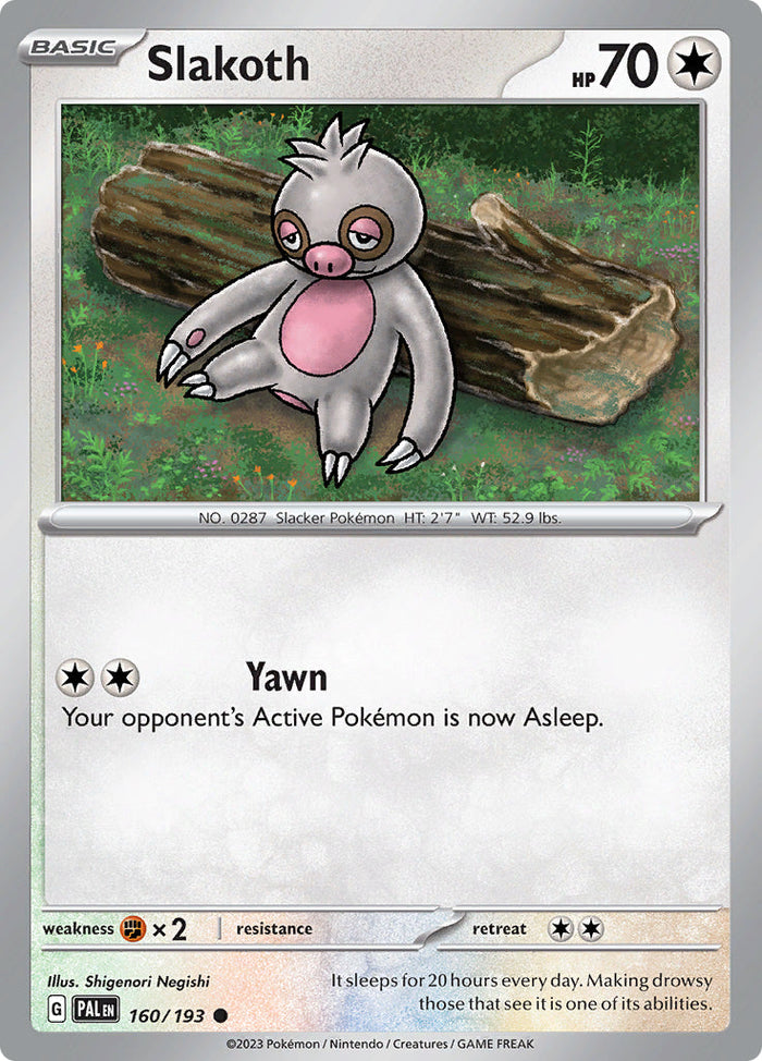 0160 Slakoth Common Paldea Evolved