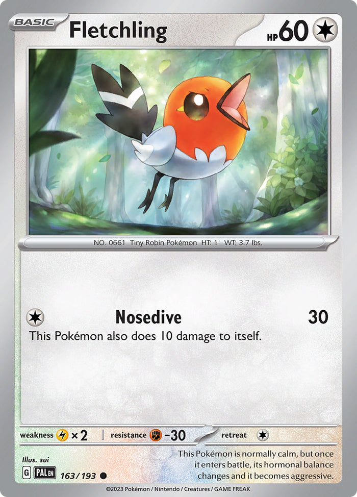 0163 Fletchling Common Paldea Evolved