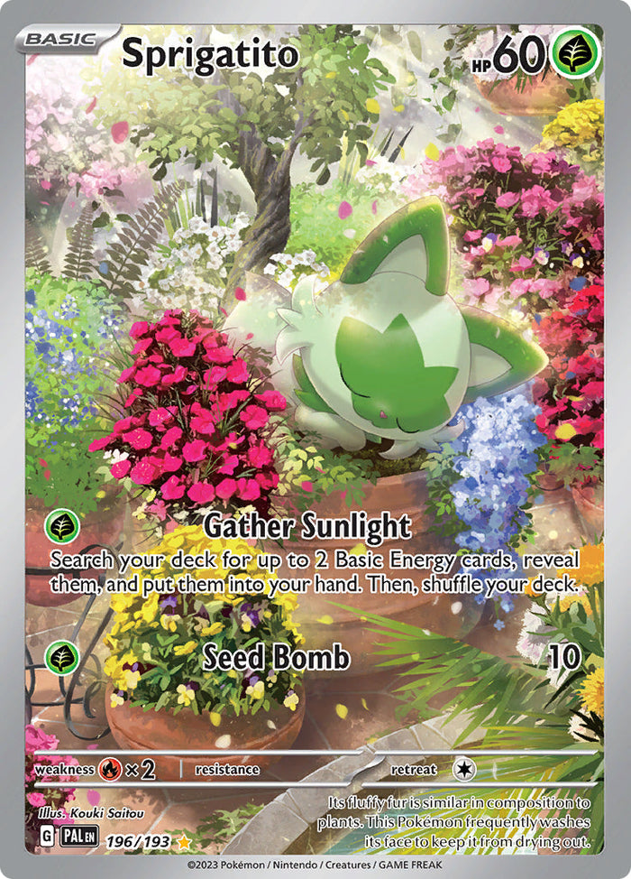 0196 Sprigatito Illustration Rare Paldea Evolved