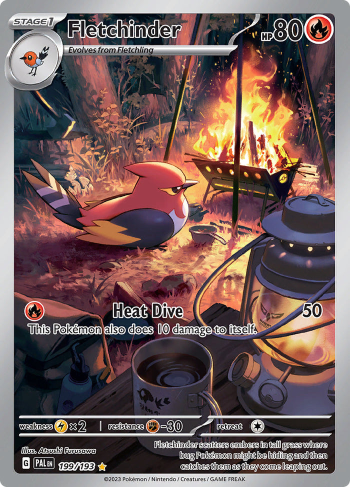 0199 Fletchinder Illustration Rare Paldea Evolved