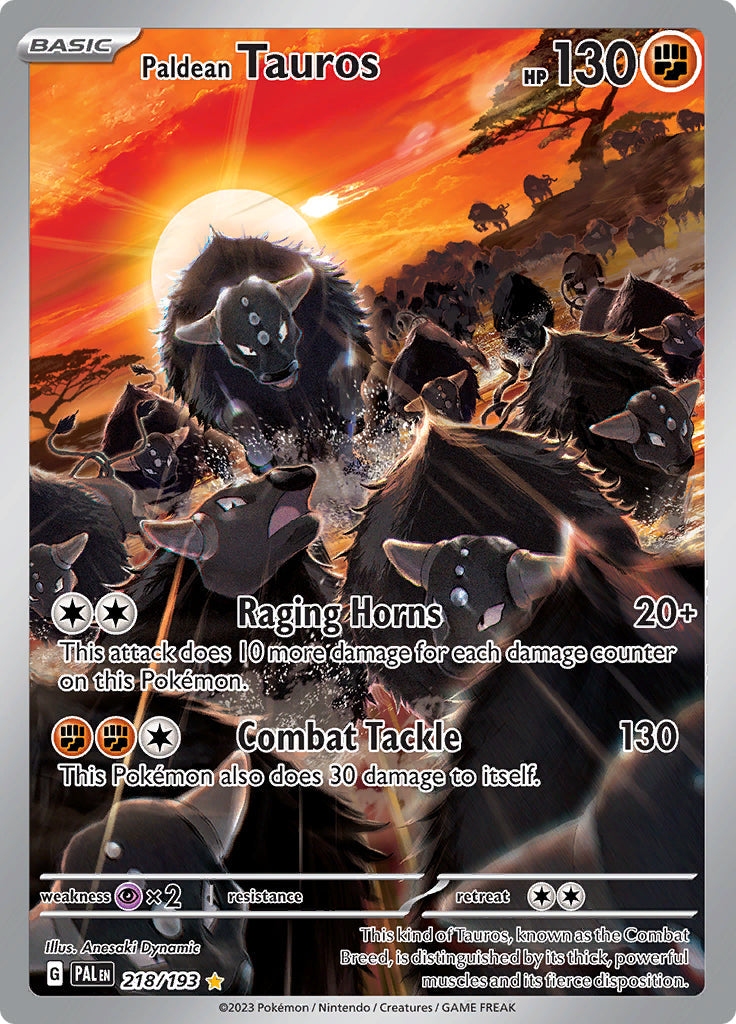 0218 Tauros Illustration Rare Paldea Evolved