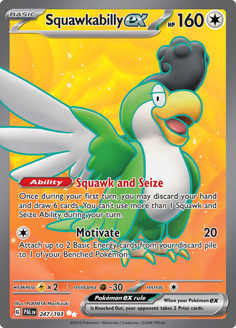 Pokemon Paldea Evolved Squawkabilly ex [Holo] #247