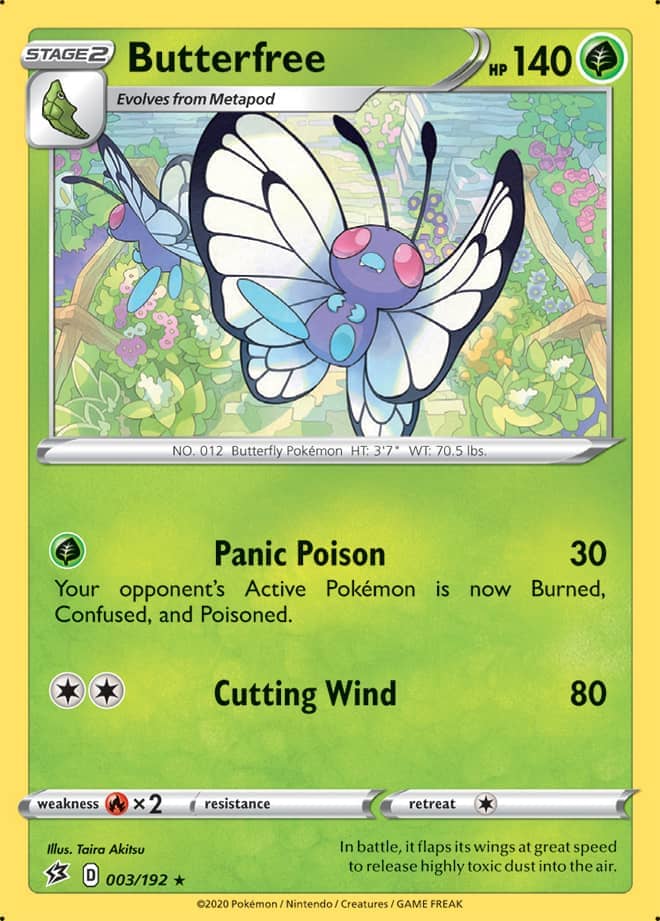 Butterfree #3/192 Rare - Rebel Clash Pokemon card