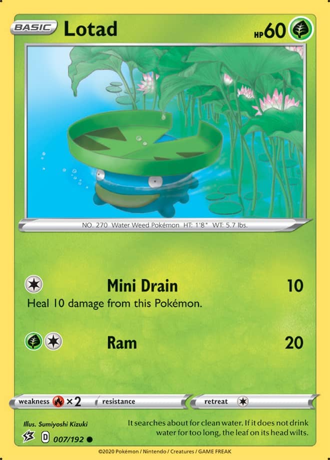 Lotad #7/192 Common - Rebel Clash Pokemon card