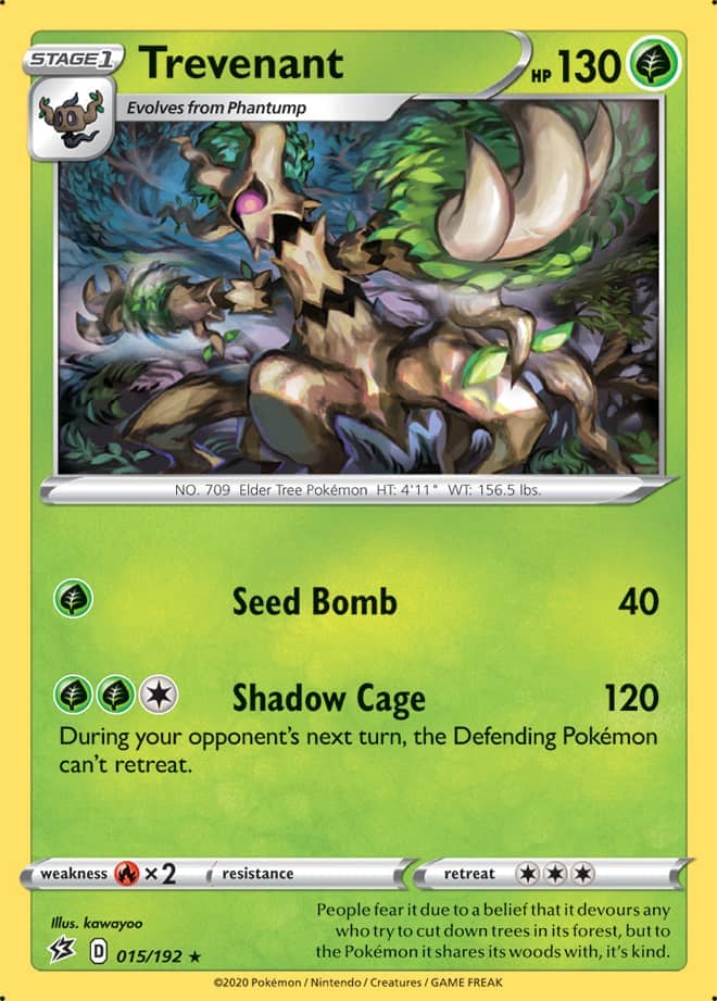 Trevenant #15/192 Rare - Rebel Clash Pokemon card
