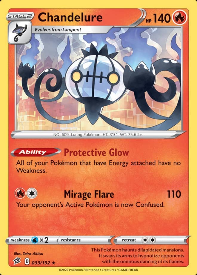 Chandelure #33/192 Holo Rare - Rebel Clash Pokemon card