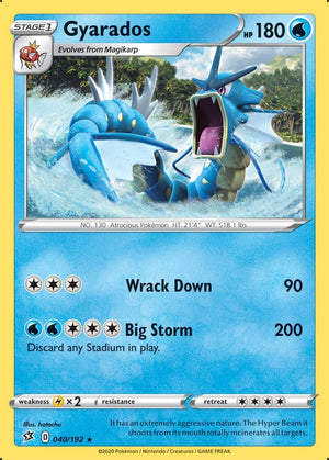 0040 Gyarados Holo Rare Rebel Clash