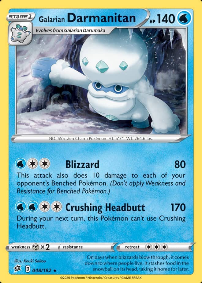 Darmanitan #48/192 Rare - Rebel Clash Pokemon card