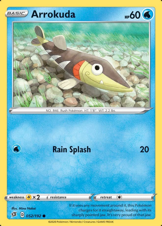 Arrokuda #52/192 Common - Rebel Clash Pokemon card