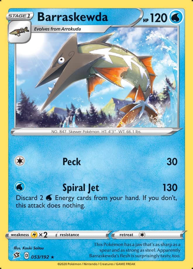 Barraskewda #53/192 Rare - Rebel Clash Pokemon card