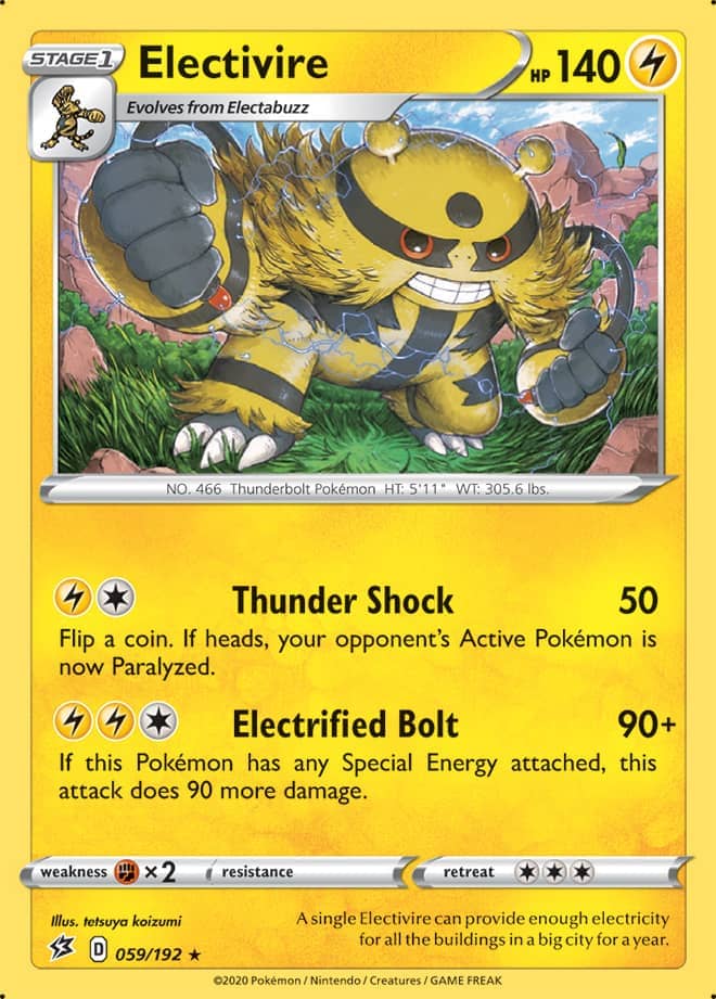 Electivire #59/192 Rare - Rebel Clash Pokemon card