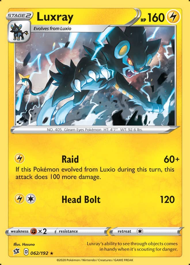 Luxray #62/192 Holo Rare - Rebel Clash Pokemon card