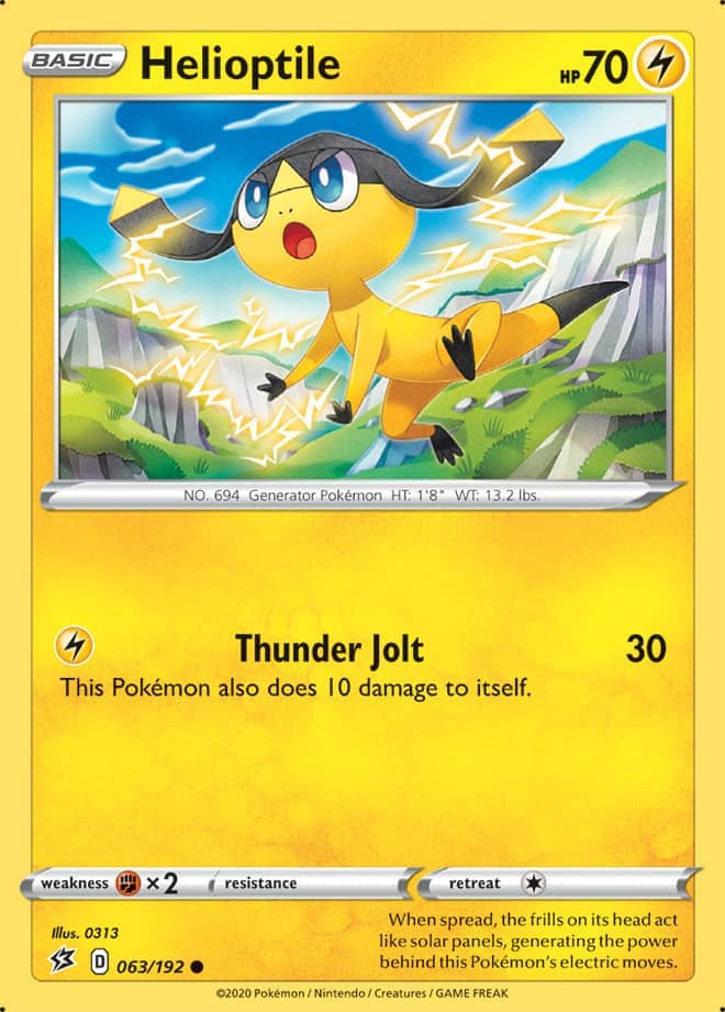Helioptile #63/192 Common - Rebel Clash Pokemon card