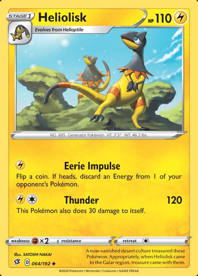 Heliolisk #64/192 Uncommon - Rebel Clash Pokemon card