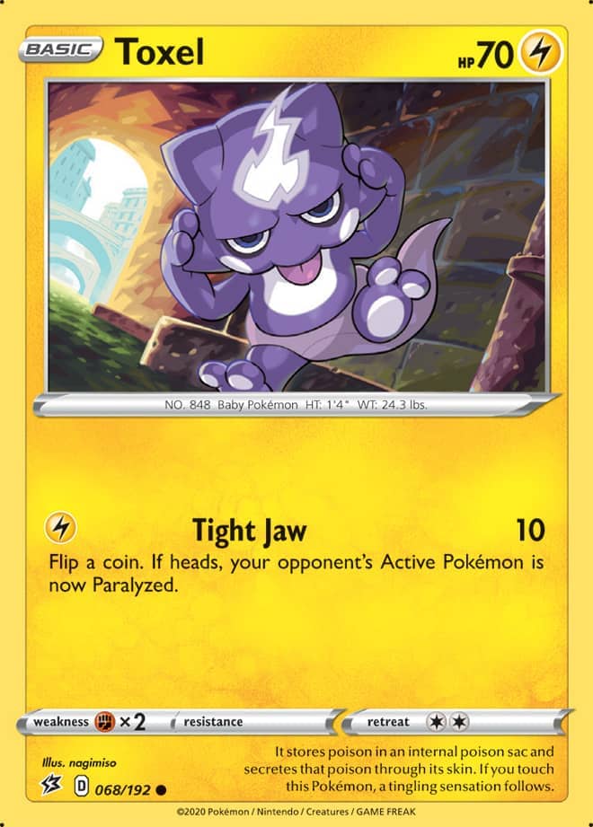 Toxel #68/192 Common - Rebel Clash Pokemon card