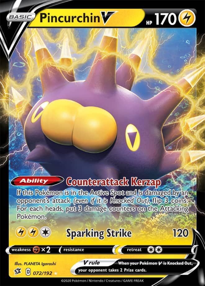 Pincurchin #72/192 Ultra Rare - Rebel Clash Pokemon card