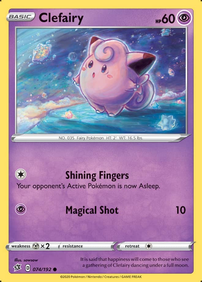 Clefairy #74/192 Common - Rebel Clash Pokemon card