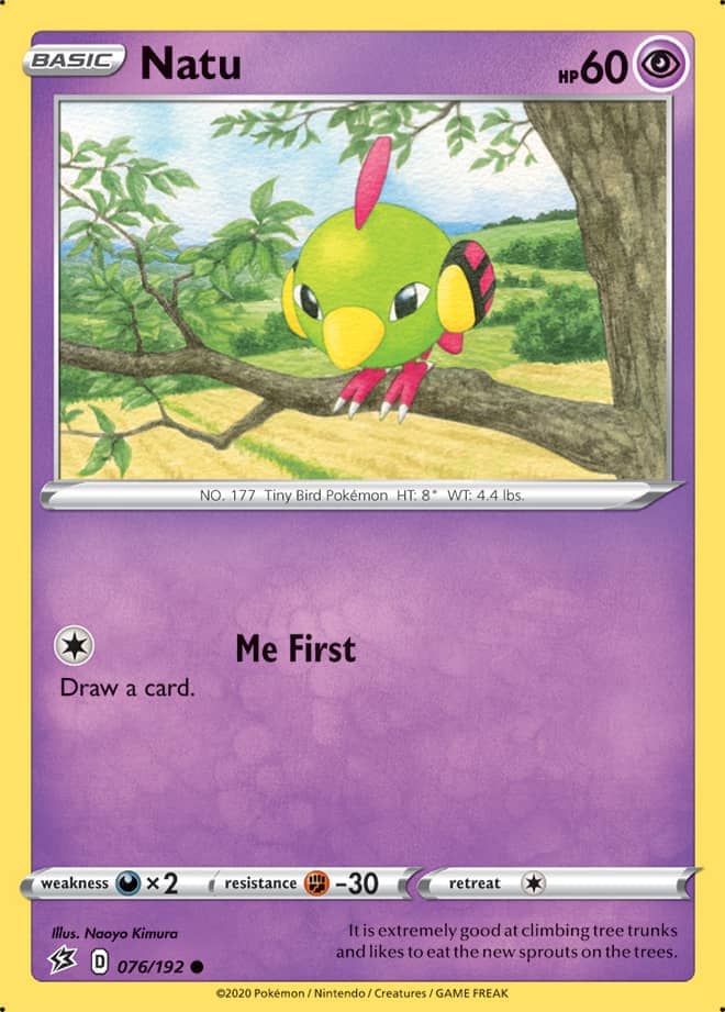 Natu #76/192 Common - Rebel Clash Pokemon card