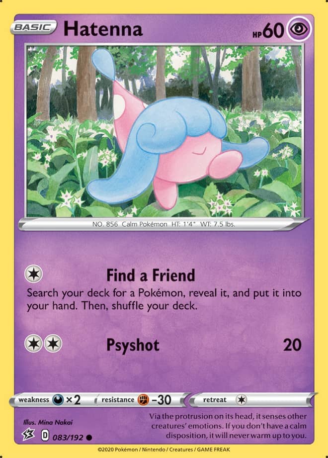 Hatenna #83/192 Common - Rebel Clash Pokemon card