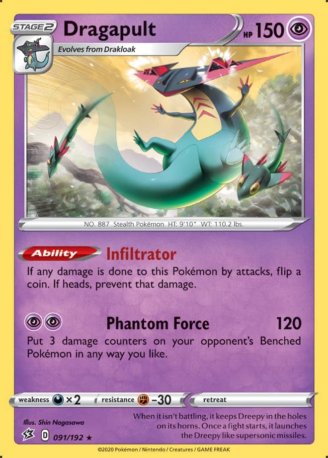 Dragapult #91/192 Holo Rare - Rebel Clash Pokemon card