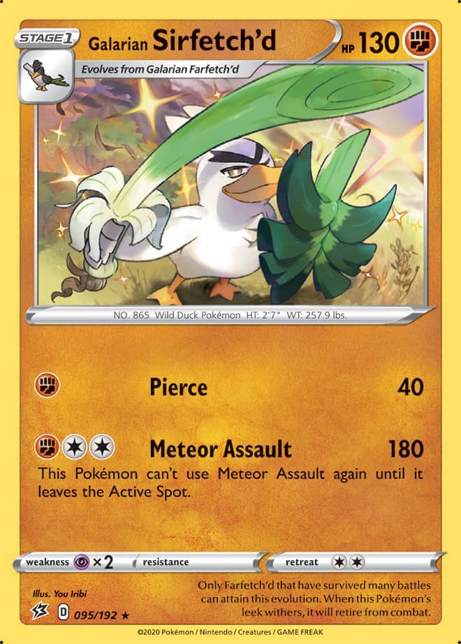Sirfetch'd #95/192 Holo Rare - Rebel Clash Pokemon card