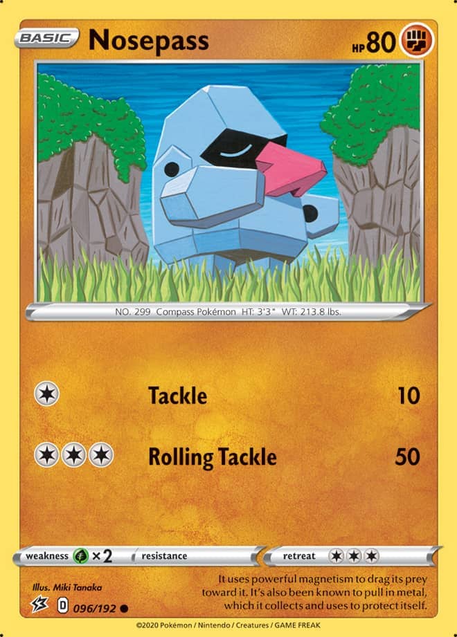 Nosepass #96/192 Common - Rebel Clash Pokemon card