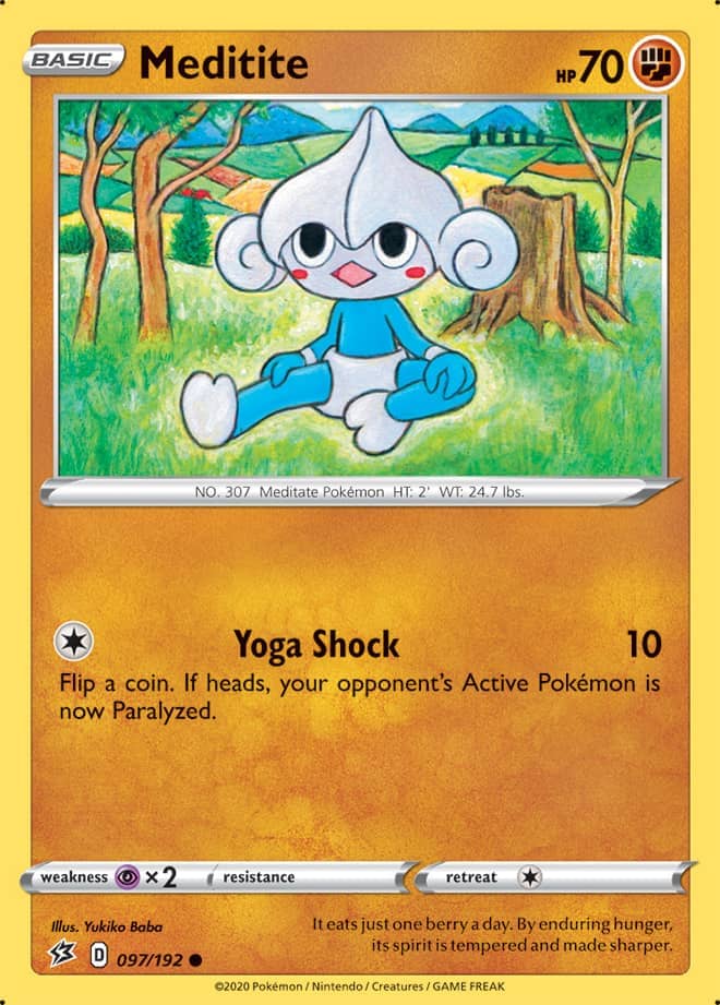 Meditite #97/192 Common - Rebel Clash Pokemon card