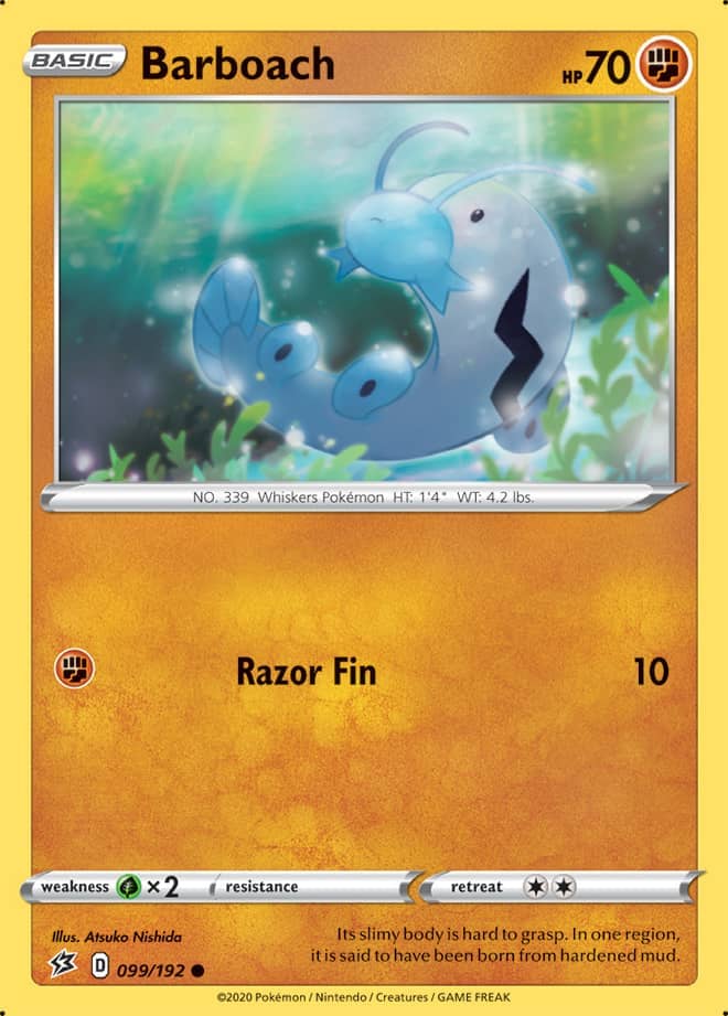 Barboach #99/192 Common - Rebel Clash Pokemon card