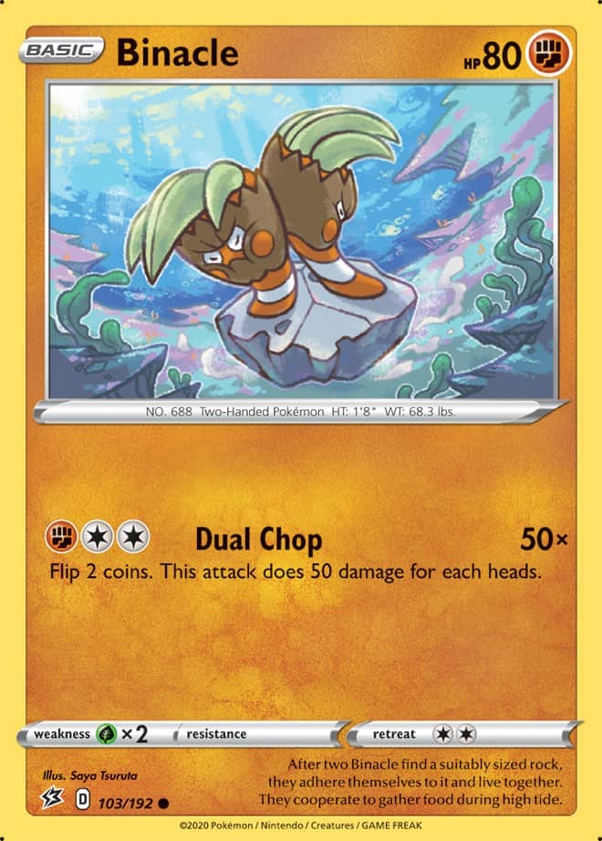 Binacle #103/192 Common - Rebel Clash Pokemon card