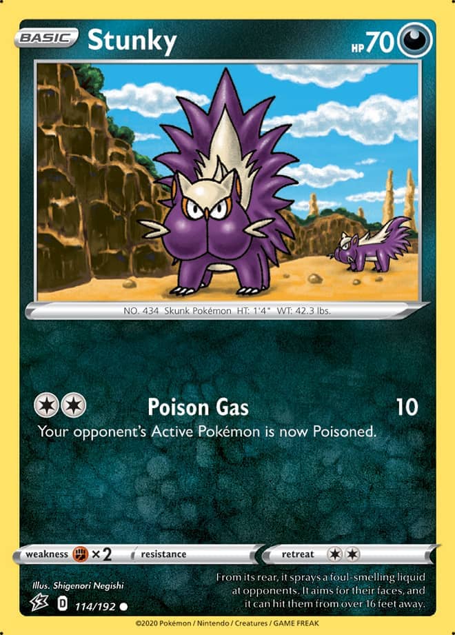 Stunky #114/192 Common - Rebel Clash Pokemon card