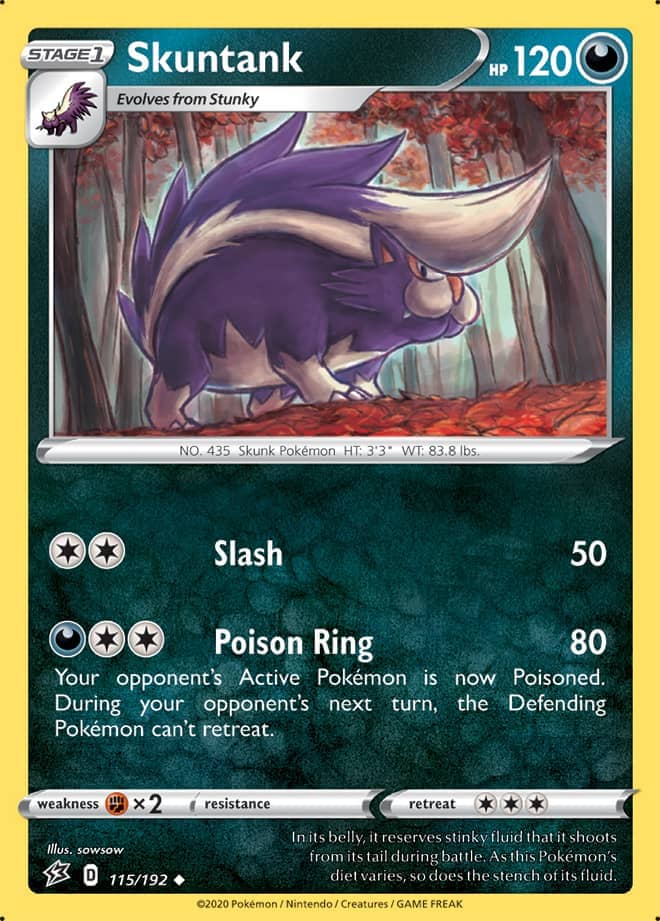 Skuntank #115/192 Uncommon - Rebel Clash Pokemon card