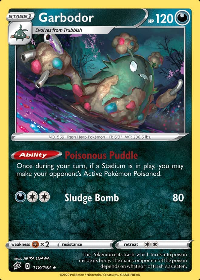 Garbodor #118/192 Rare - Rebel Clash Pokemon card