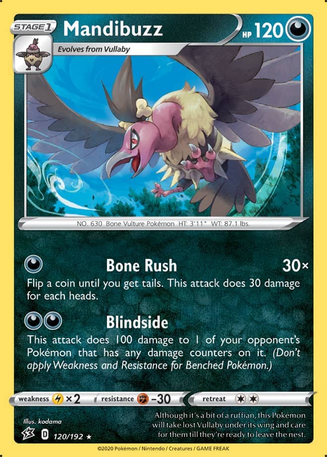 Mandibuzz #120/192 Rare - Rebel Clash Pokemon card