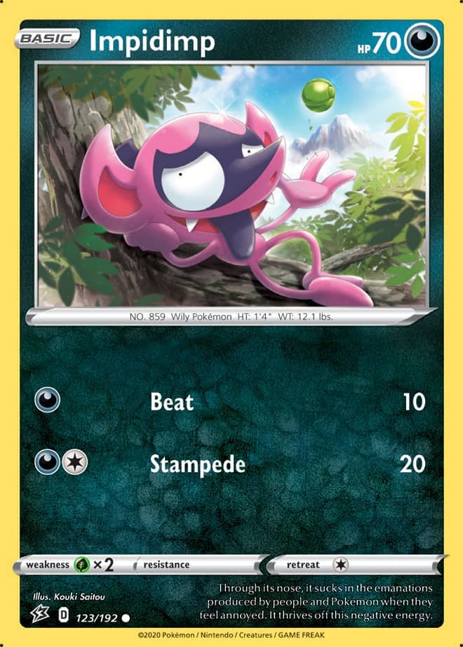 Impidimp #123/192 Common - Rebel Clash Pokemon card