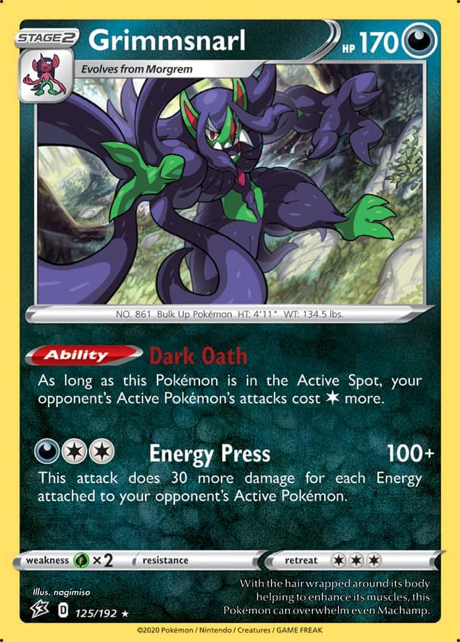 Grimmsnarl #125/192 Holo Rare - Rebel Clash Pokemon card