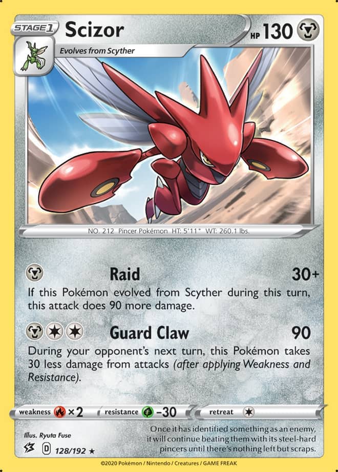 Scizor #128/192 Rare - Rebel Clash Pokemon card