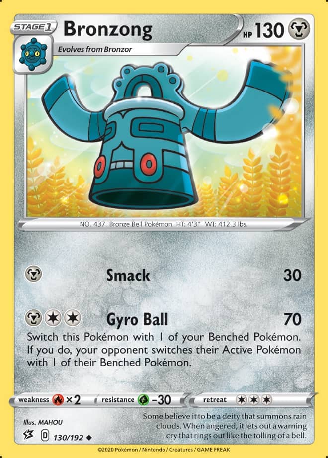 Bronzong #130/192 Uncommon - Rebel Clash Pokemon card