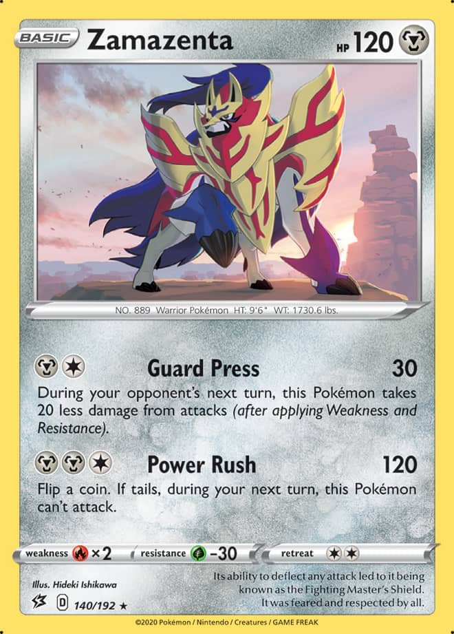 Zamazenta #140/192 Rare - Rebel Clash Pokemon card
