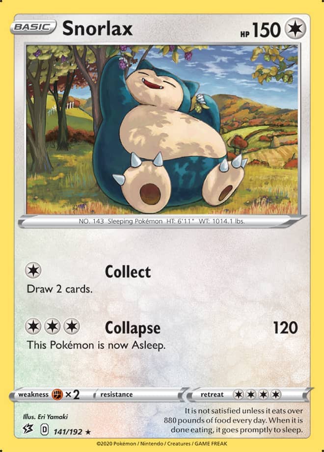 Snorlax #141/192 Rare - Rebel Clash Pokemon card
